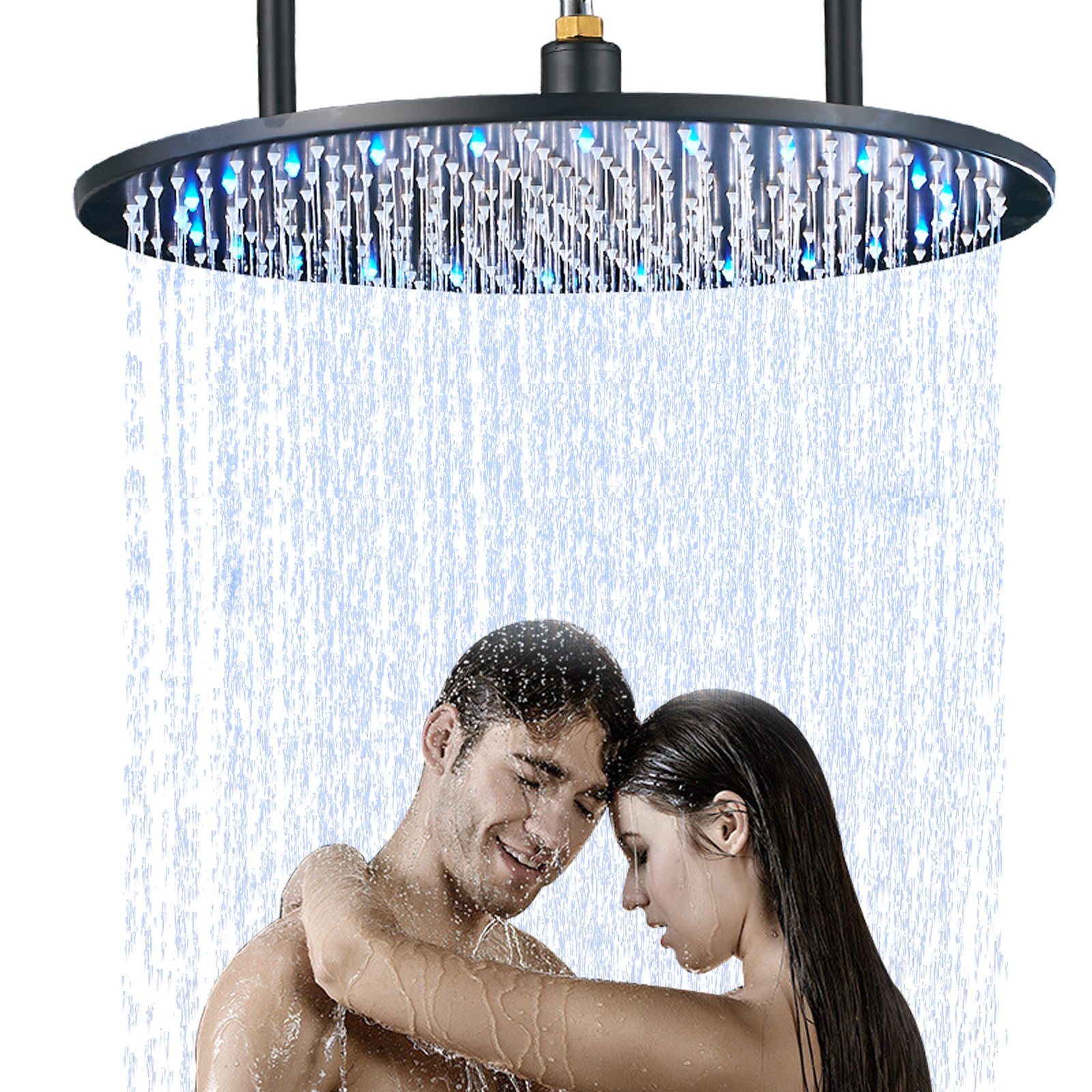 Buy Senlesen Bathroom 20inch Round LED Light Rainfall Top Shower Head