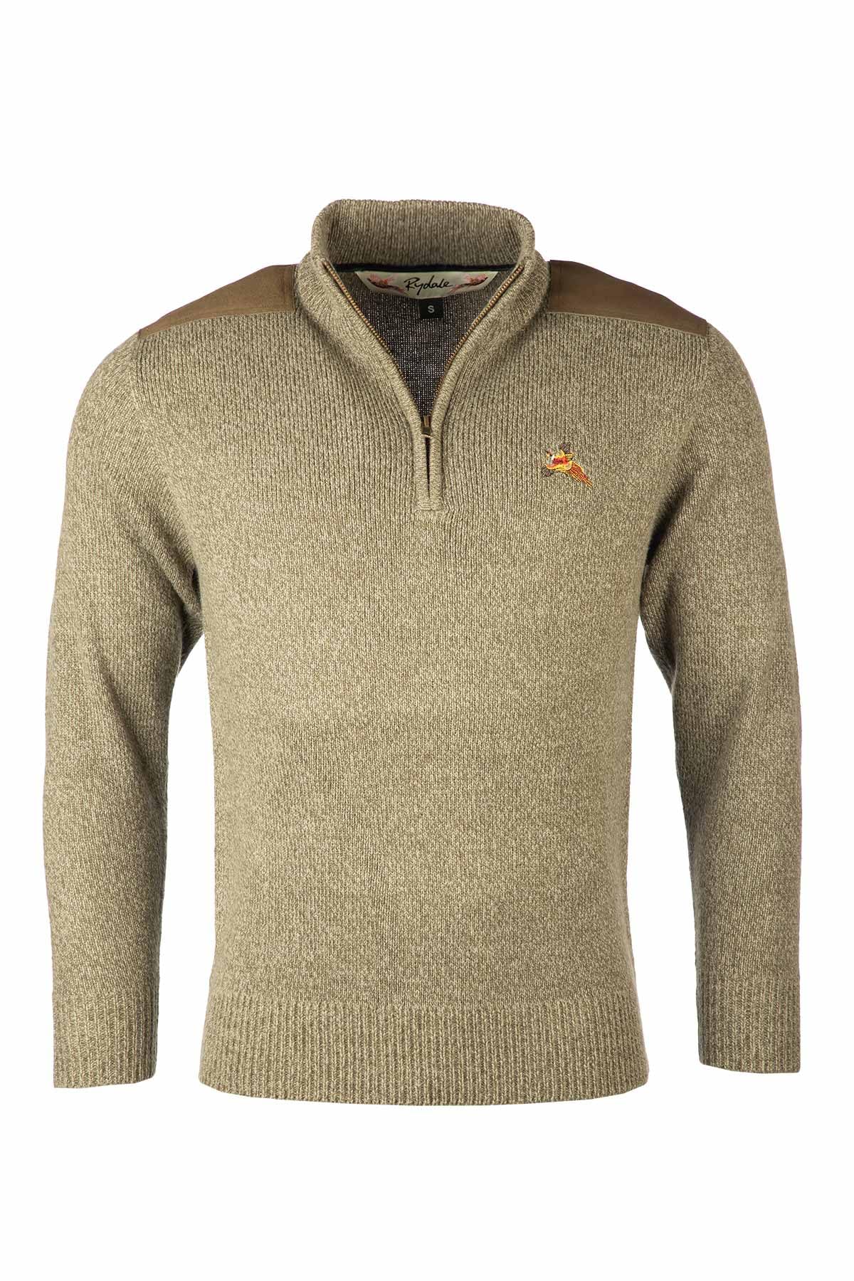 Rydale Men's Pheasant Shooting Jumper Country Hunting Sweatshirt Embroidered (UK, Alpha, M, Regular, Regular, Derby Tweed)