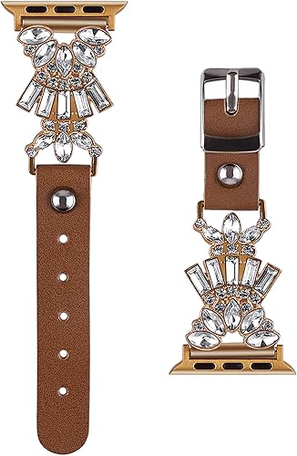 VIQIV Bling Jewelry - Pulsera compatible con Apple Watch Ultra de 1.496 pulgadas, 1.575 pulgadas, 1.614 pulgadas, 1.654 pulgadas, 1.732 pulgadas,