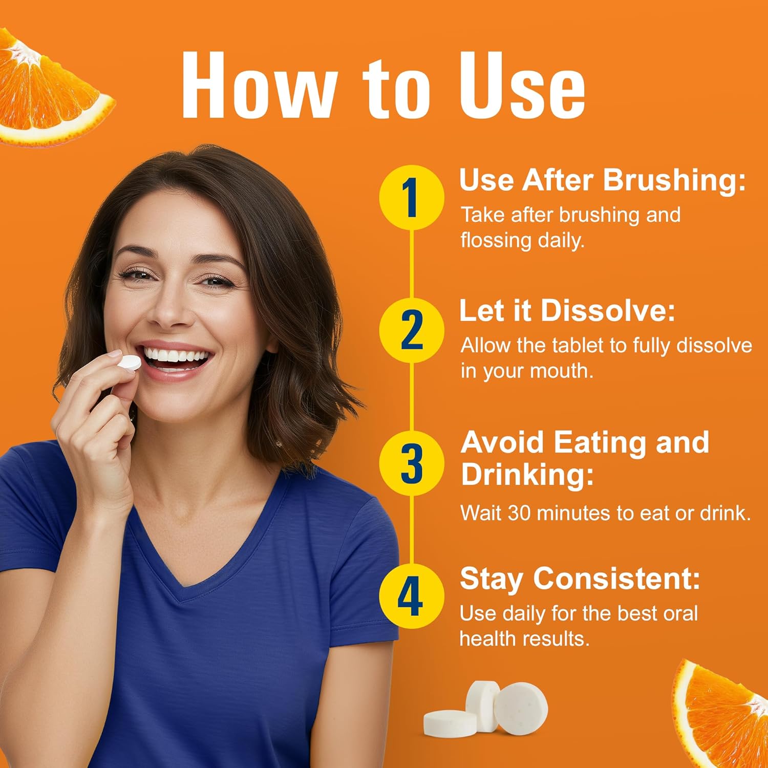 ProBiora Professional Strength Oral Probiotics for Teeth and Gums | Dental Probiotic for Oral Health | Bad Breath Treatment for Adults | Tooth Whitening | ProBiora3 Probiotic Blend | 90 Orange Tablets - Image 8