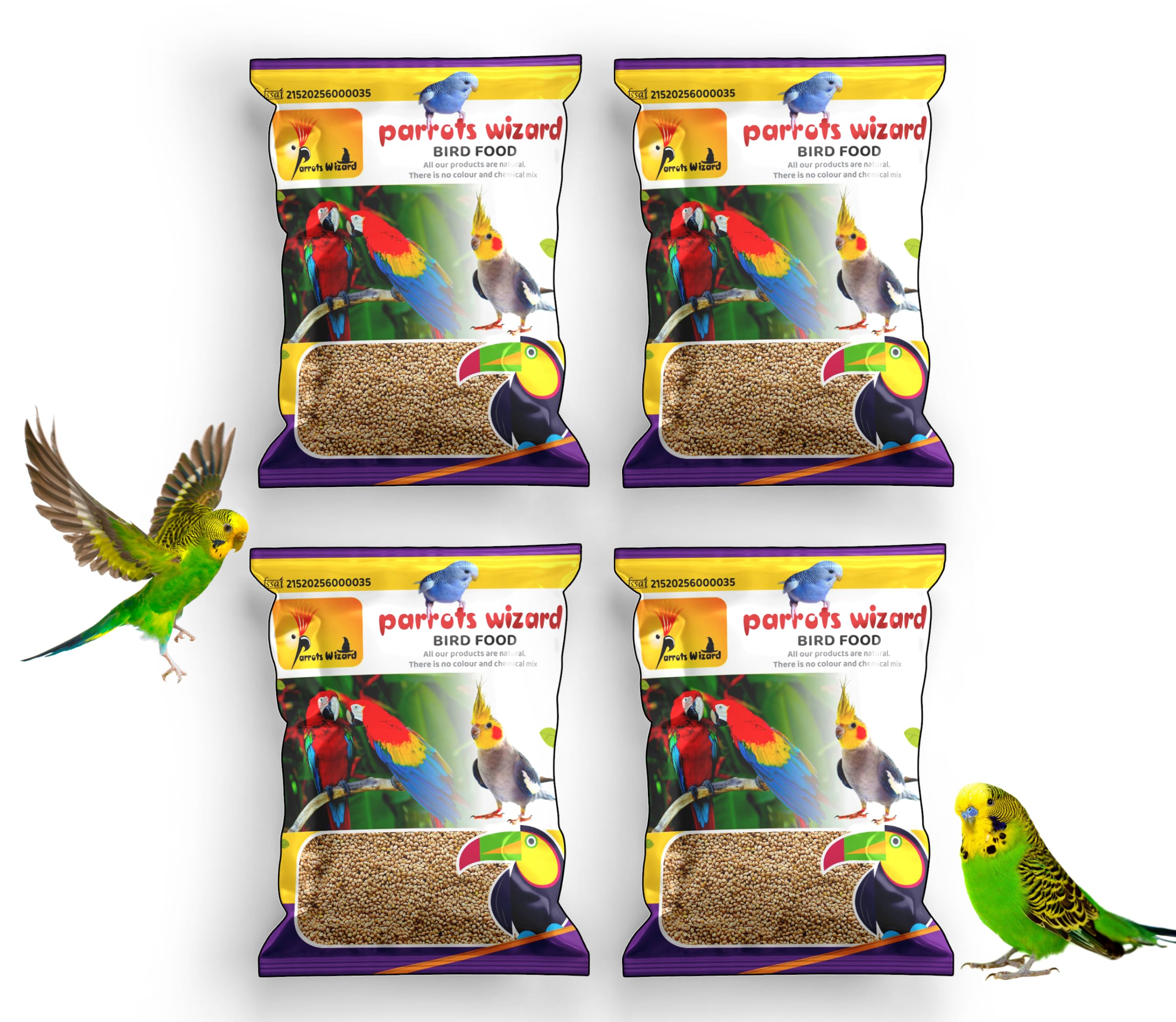 All Life Stages Dry Bird Food Small Size Kangni Seed Bird Food 950 Grams Pack of 4