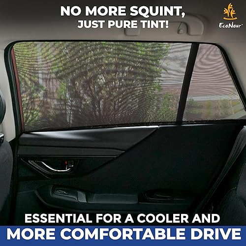 Miniatura 8 de EcoNour Window Shades for Side Windows (Pack of 2) Sun Shade for Car Heat and UV Protection Adjustable Elastic Fabric Baby Car Shade Rear Side