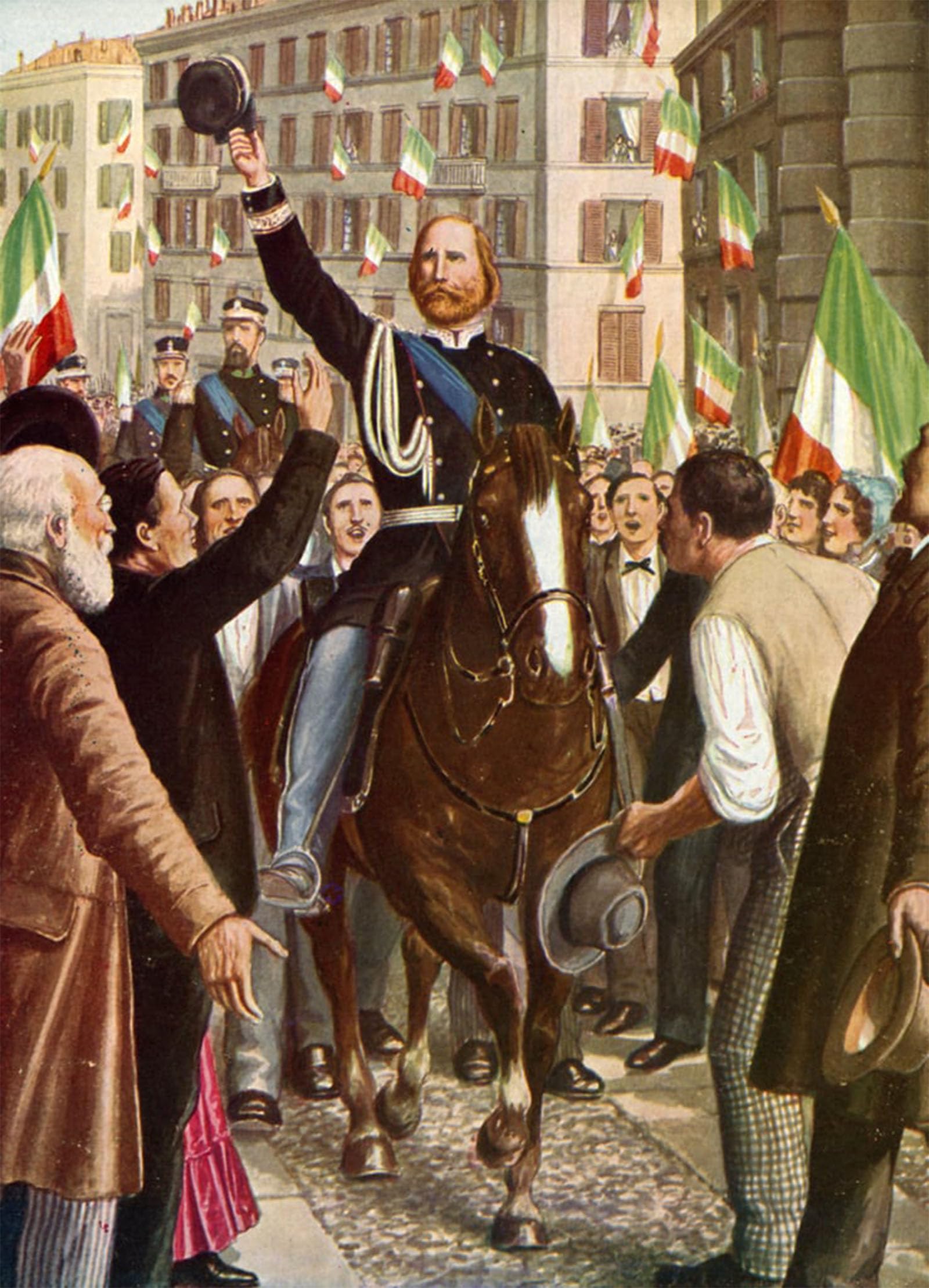 ARTXLXXBN Famous Painting Canvas Artwork Graffiti Print Garibaldi's Ant March by Tancredi Scarpelli Portrait Canvas Image for Home Decor 60x90cm