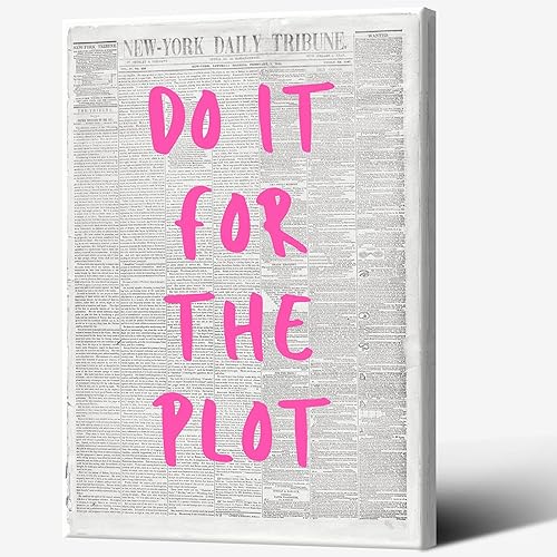 Miniatura 8 de Arte de pared de periódico con letras rosadas, divertido póster retro inspirador de afirmación, póster retro Do It For The Parcel, pintura para sala