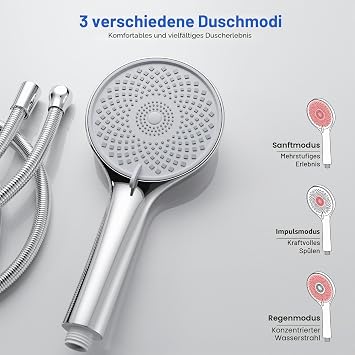 MORADO Rain shower without shower fitting shower set with rain shower shower system without shower fitting round rain shower head and hand shower 95 cm height chrome