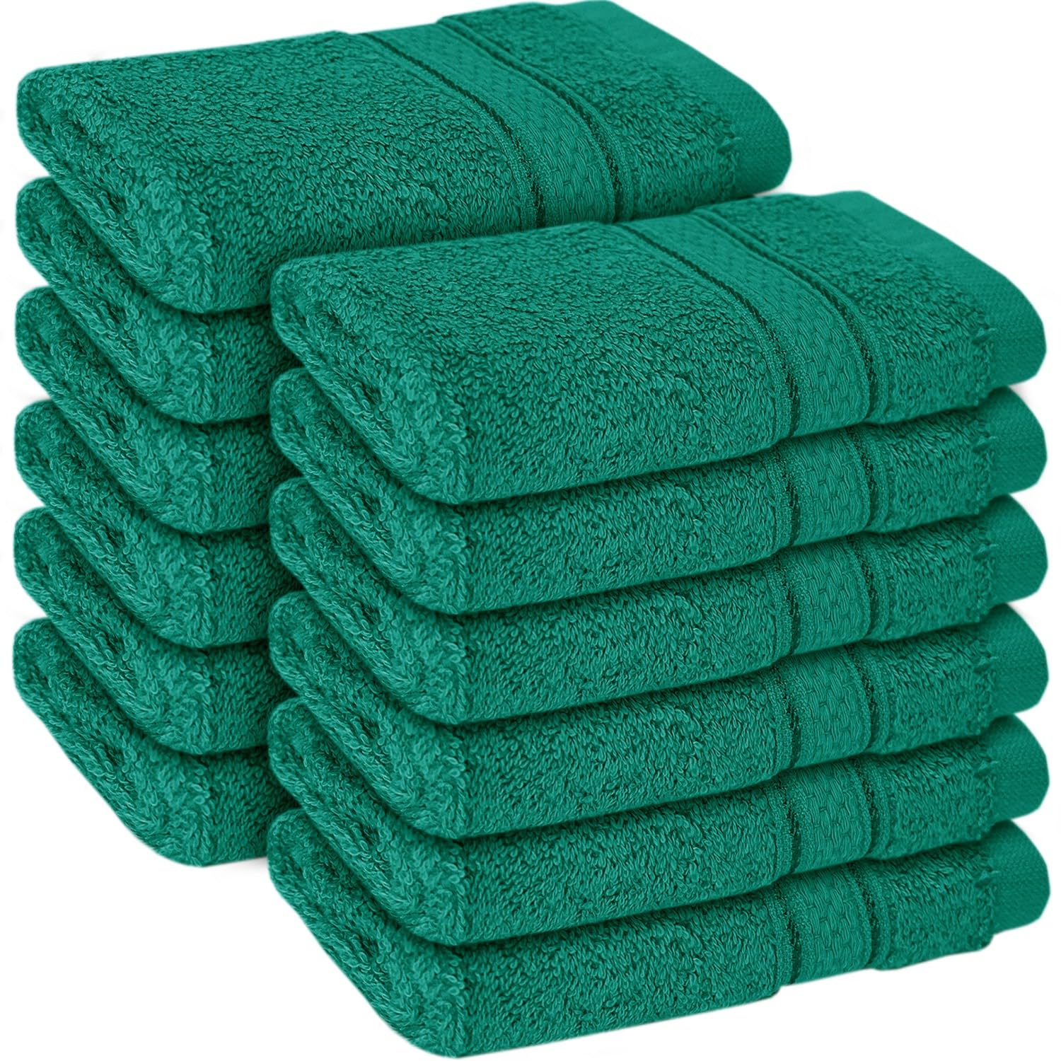 Zzzmrh Jade - 12 Pack Luxury Face Towels (30 X 30 Cm) 100% Cotton, Soft Feel - Highly Absorbent, Flannels Face Cloth For Bathroom, Spa, Gym, And Hotel (Face Towel, )