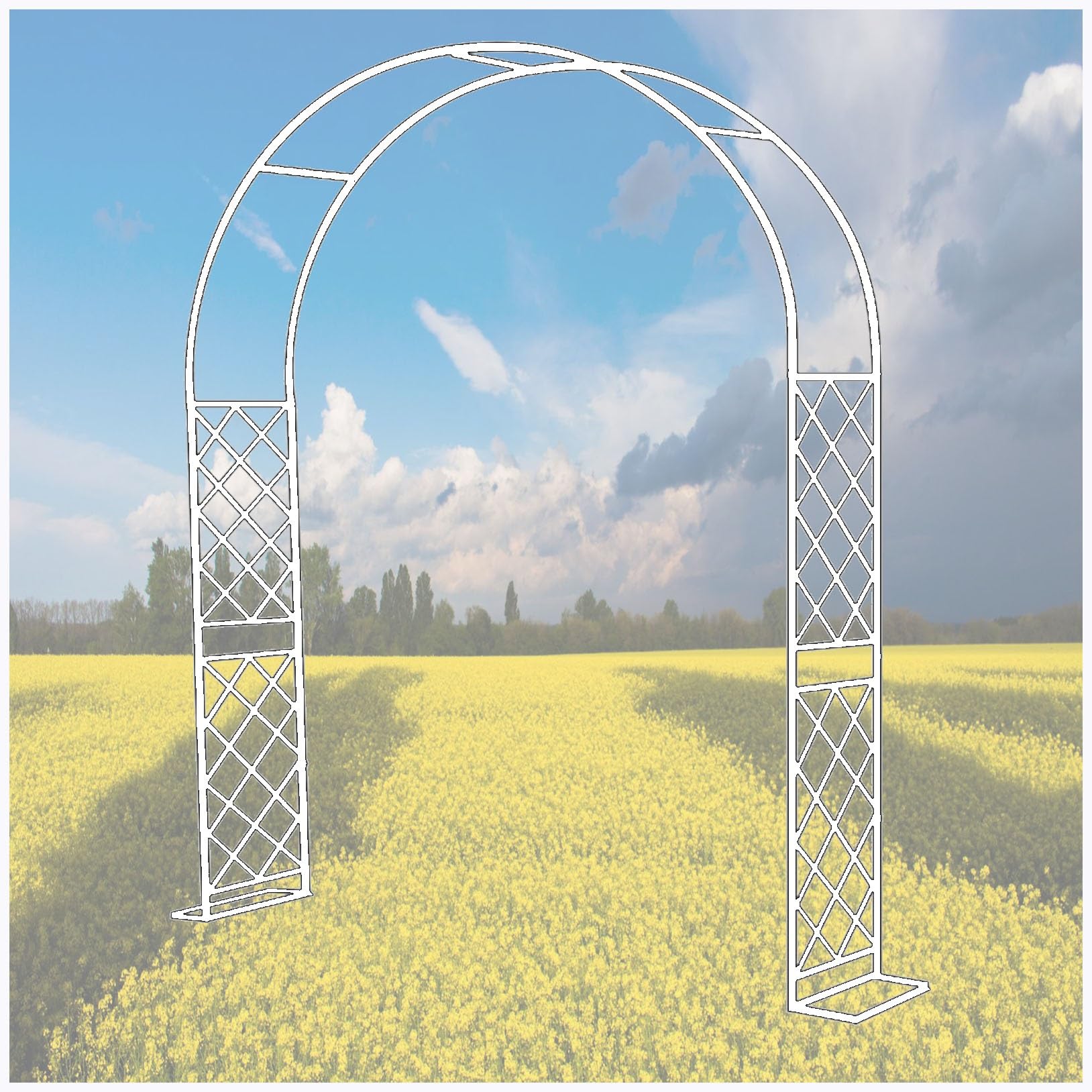 Arche de Jardin en Métal Robuste avec Treillis pour Plantes Grimpantes multi-tailles