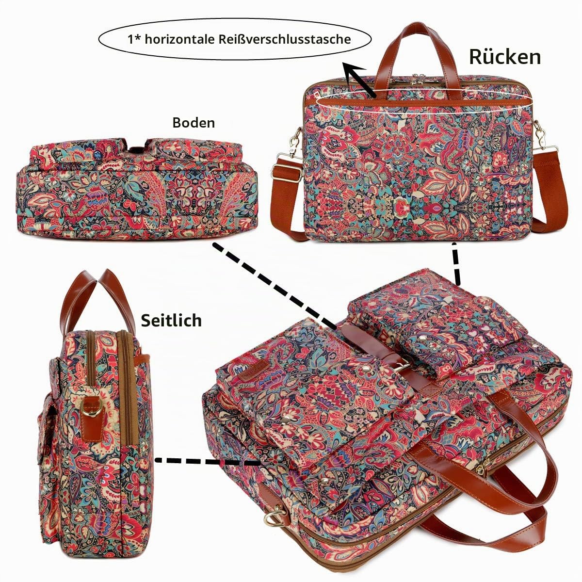Baosha Frauen Laptoptasche 17 Zoll Aktentasche Damen Schultertaschen Arbeitstasche Businesstasche Multicompartment BC-07
