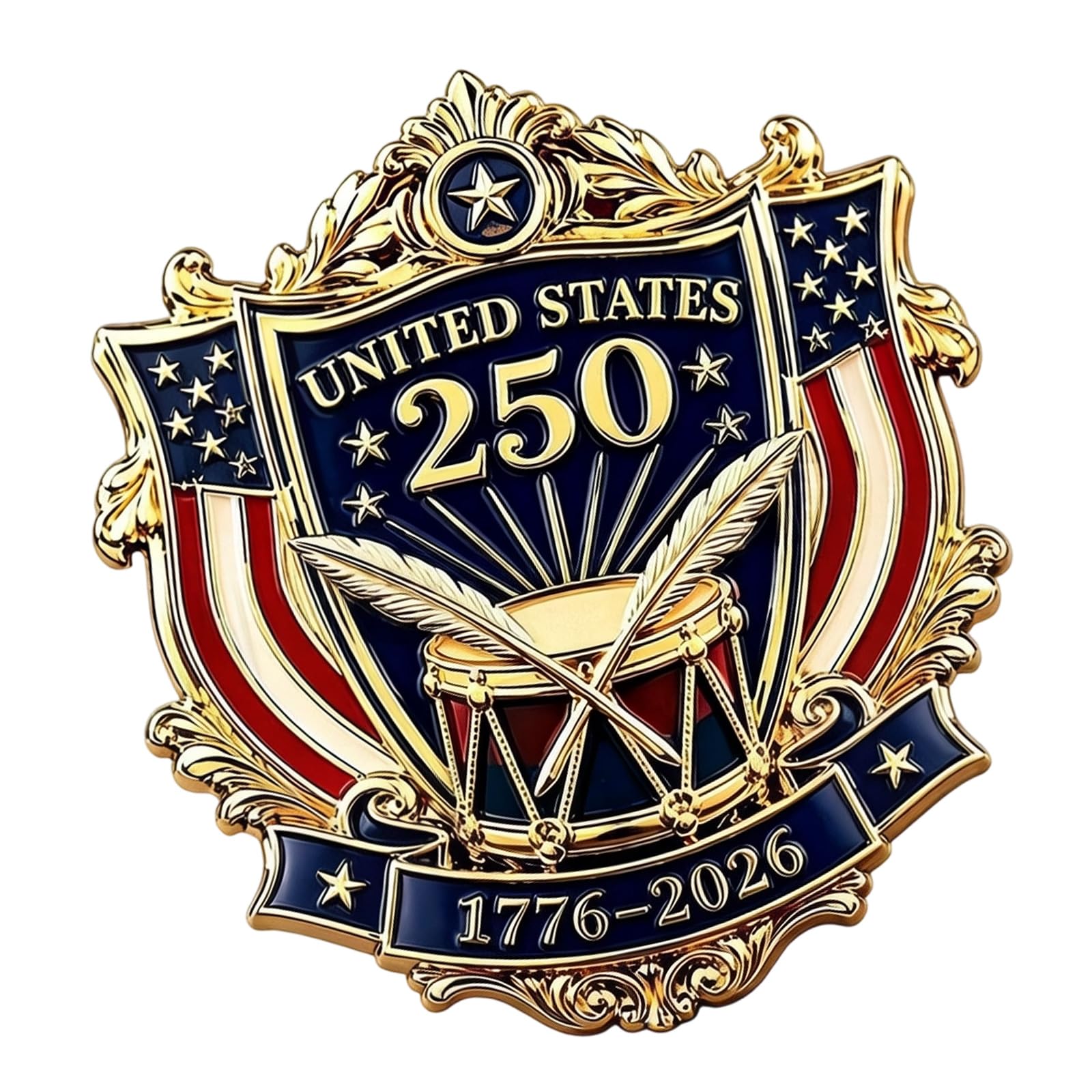 fexxkg Patriotic Alloy Flag Lapel Pin Set With Sturdy Enameled Coating For Independence Day Celebration And Everyday Wear
