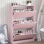 BORNOON Cabinet de chaussures avec 3 Tiroirs à bascule, Armoire de rangement de chaussures minces, Organisateur de chaussures autonome avec réglable & Étagères amovibles, plateau d'affichage supérieur pour entrée, hall, foyer, placard