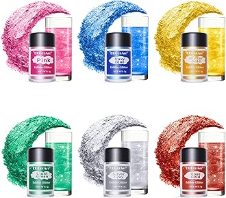 Edible Glitter - 6 Colors Luster Dust Edible, Food Grade Cake Decorating Shimmering Glitter for Drinks, Powder Glitter for Fondant, Chocolate, Candy, Cookie- 3g, Vegan