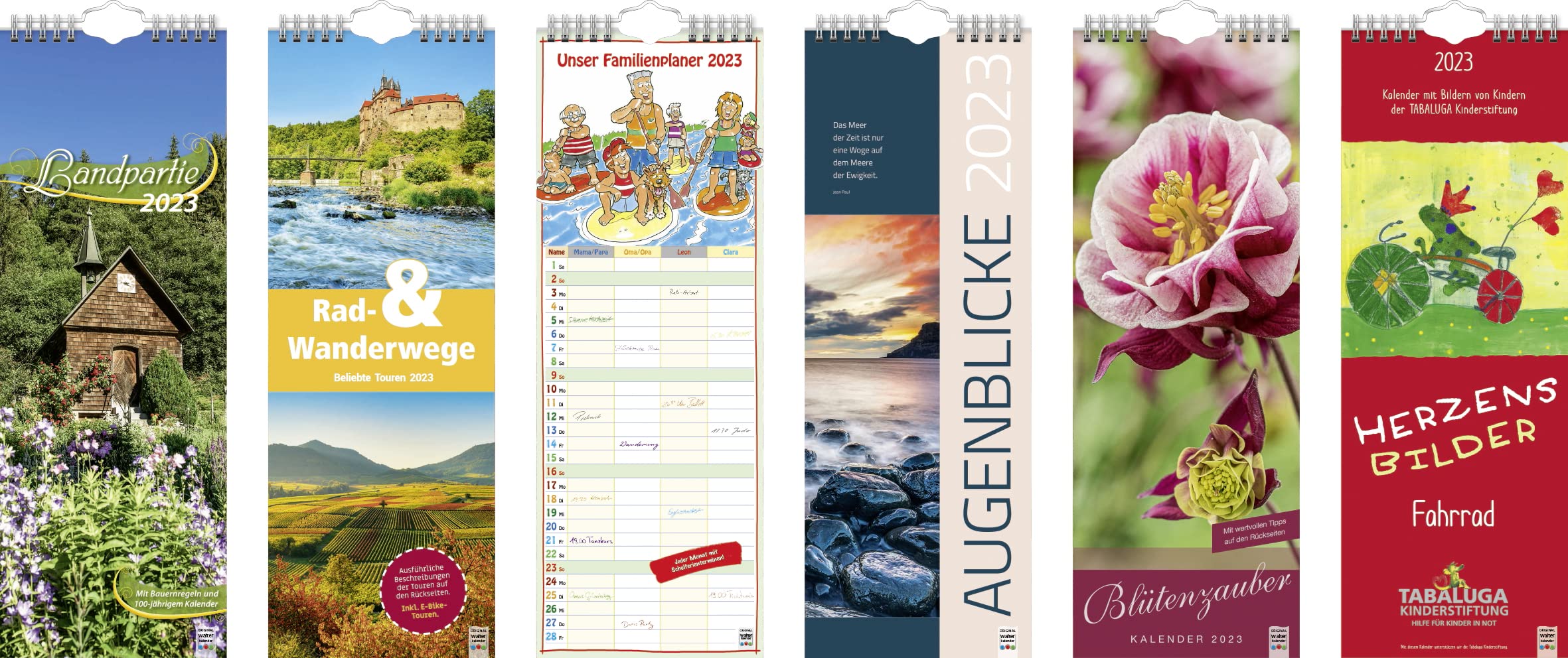 BRUNNEN Monthly Calendar 2023 15.5 x 48 cm, White