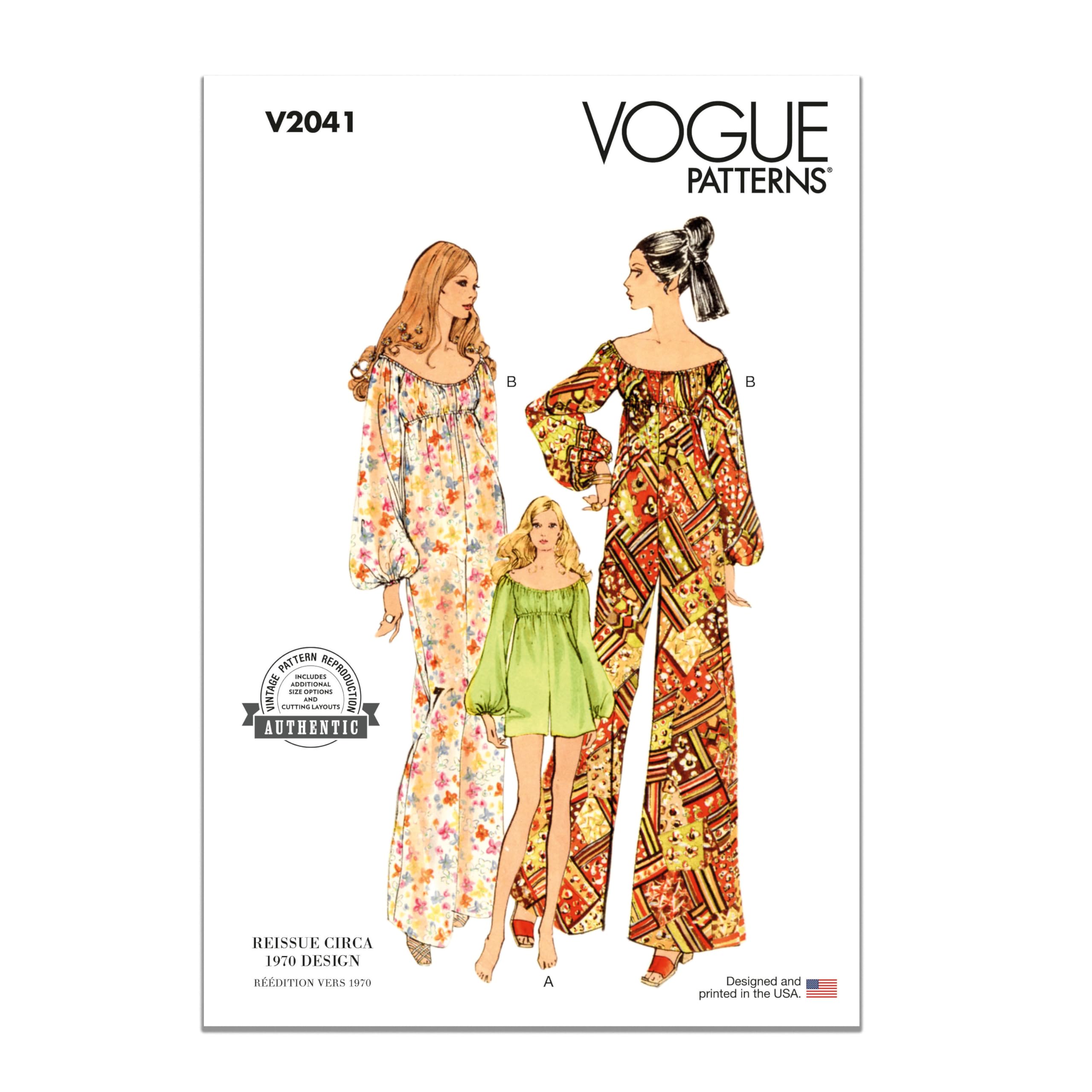 Vogue Paper Pattern V2041A Misses' Jumpsuit in Two Lengths A (S-M-L-XL)