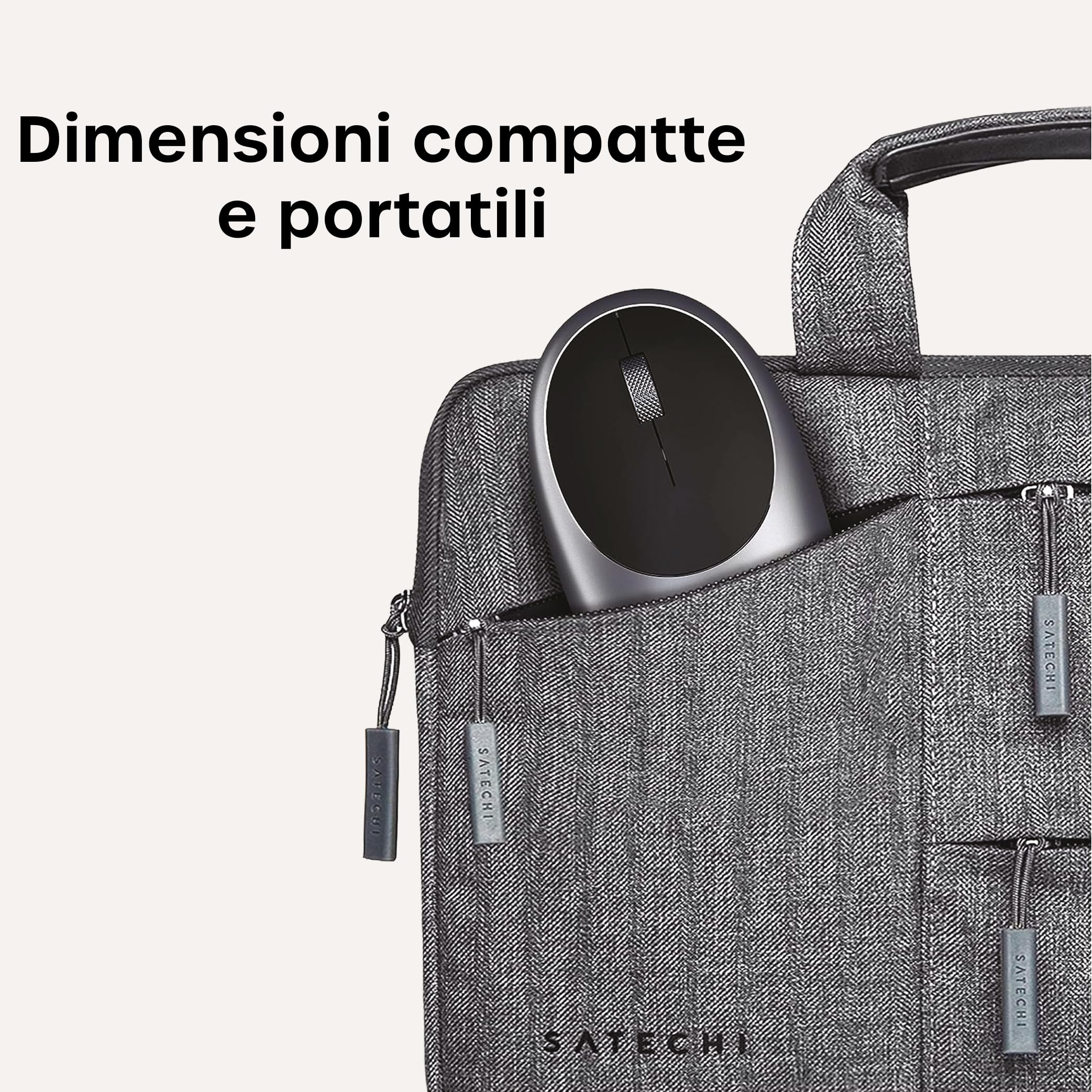Satechi Mouse Wireless M1 in Alluminio, Ricaricabile USB C, 1200 DPI, Elegante Mouse Bluetooth Compatto per MacBook Air/Pro/Neo, Laptop, PC, iPad – Grigio Siderale