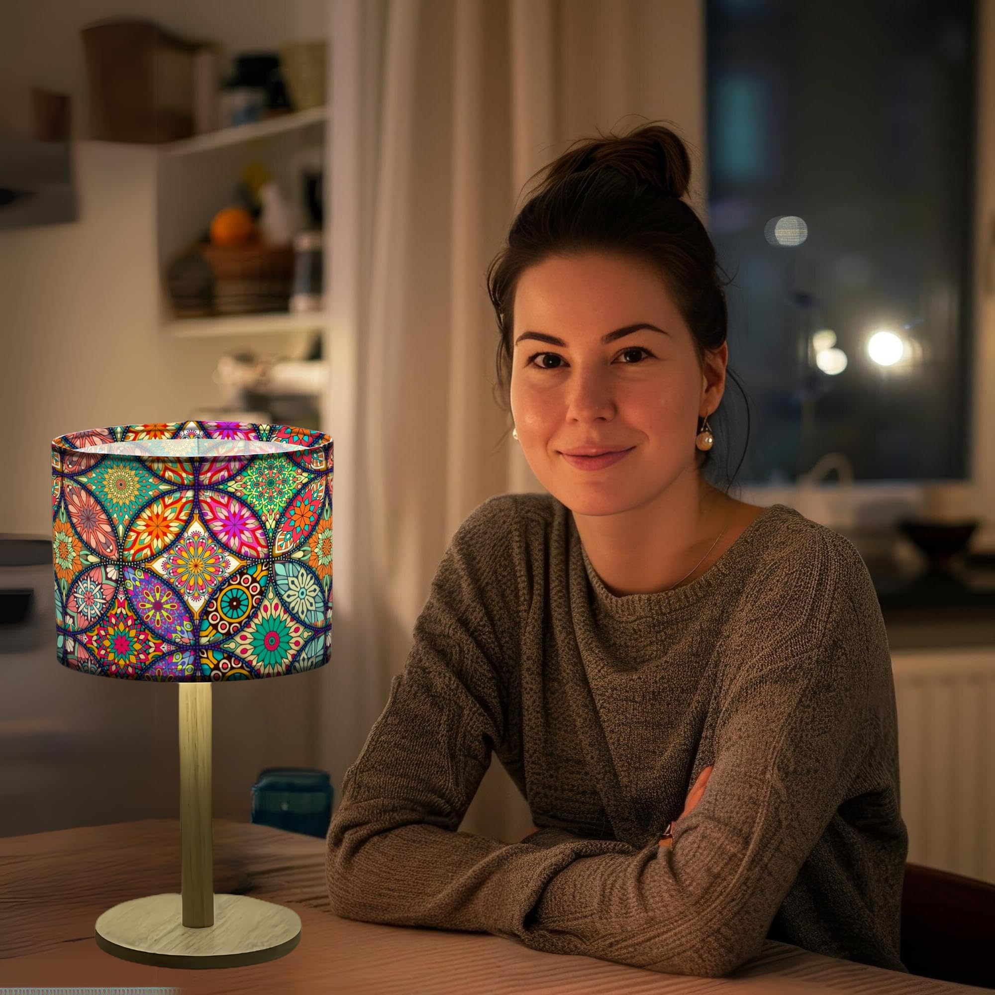 Bellaluma Lampada da comodino Lampada da comodino Candeeiro Mesa de Cabeceira Lampade da comodino Lampada da camera Lampada da tavolo (Geometric Style, 2 unità)