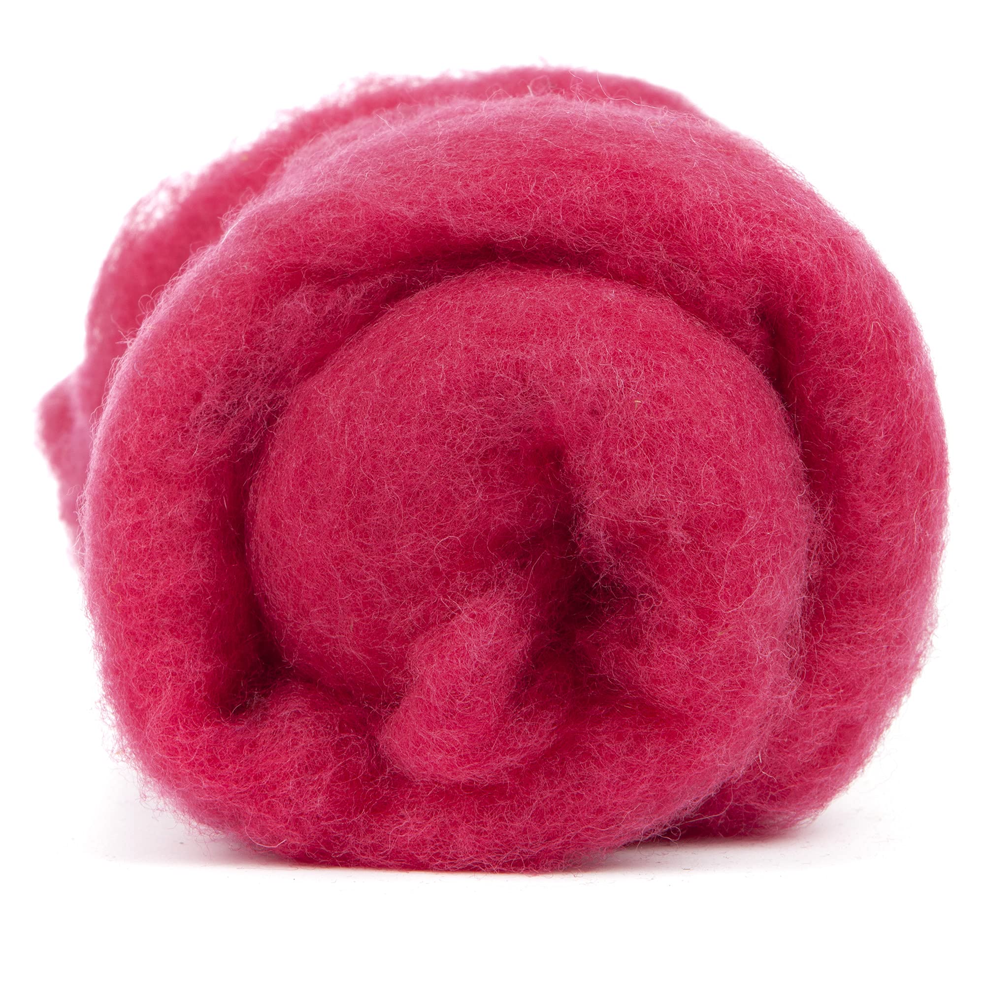 Maori Wool Carded Batting for Needle Felting, 3.5 oz, Raspberry Red
