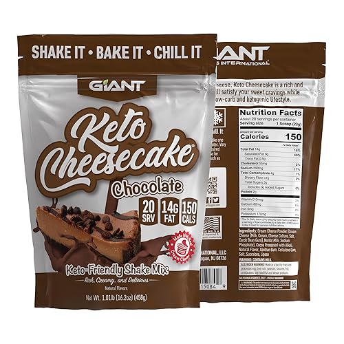 Miniatura 3 de Giant Sports - Mezcla de batido de queso Keto - Deliciosa mezcla de polvo de dieta cetogénica baja en carbohidratos, sin gluten, funciona muy bien