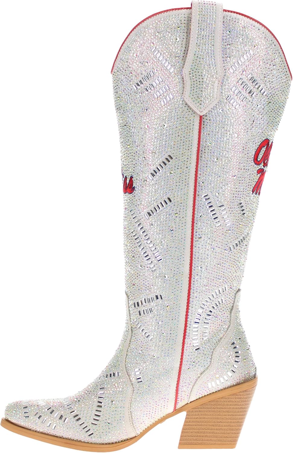 Vaccari Women's Amber Premium PU Leather NCAA Athletics Tall Top Bling Cowboy Boots