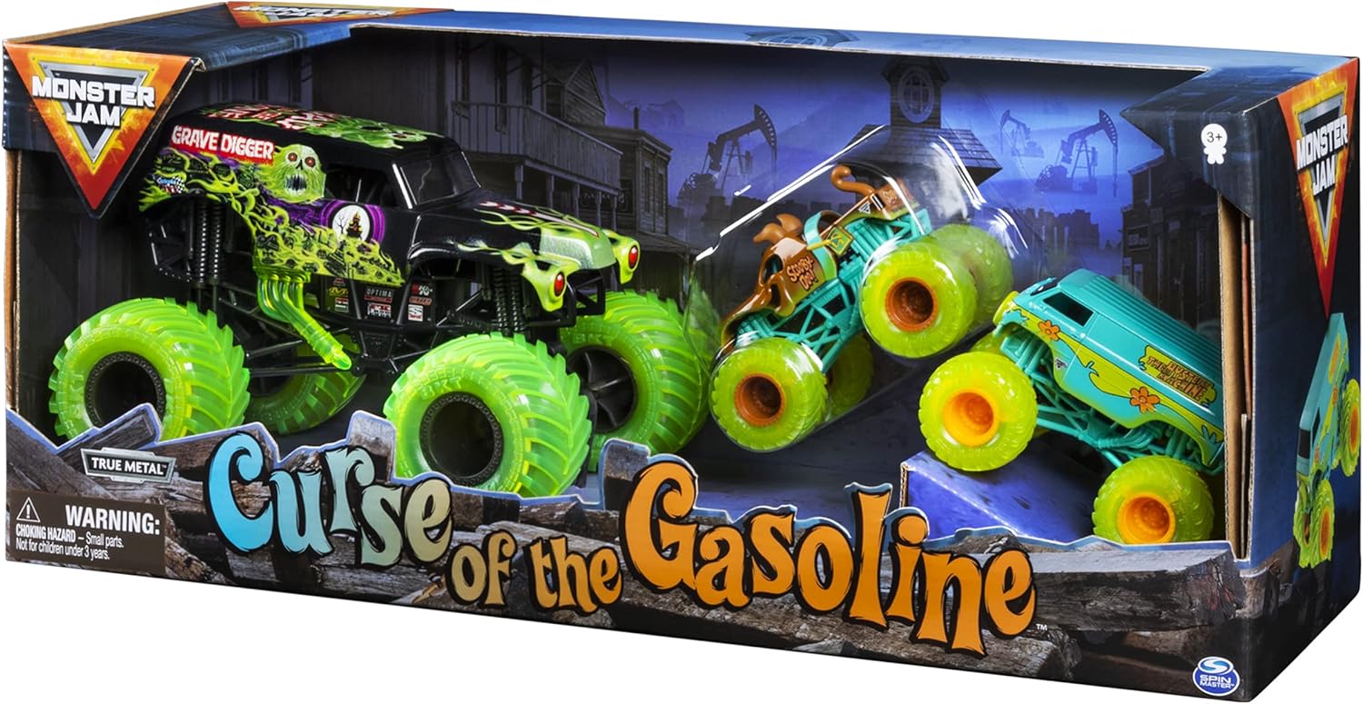 Monster Jam, Curse of The Gasoline 3Pack of Official Exclusive Die