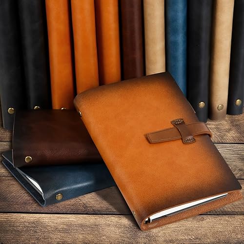 Miniatura 2 de KaiRuiYing Diario vintage de cuero para hombres y mujeres, cuaderno de cuero recargable A6, diario de viaje rayado con papel grueso, cuaderno a