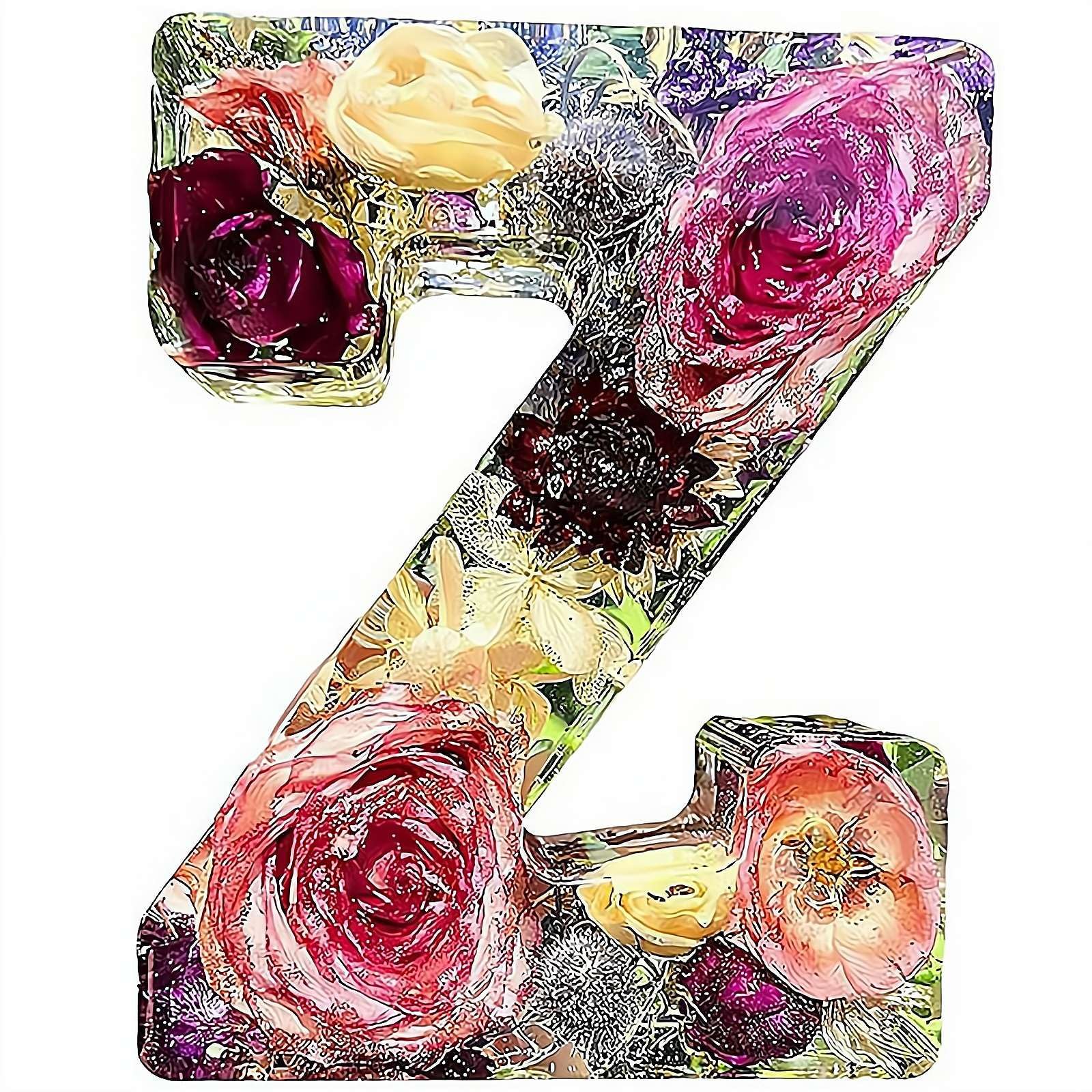 Handmade Floral Night Light, 2026 Floral Resin Night Light Letter, Flower Resin Letter Lamp with LED Lights, DIY Handmade Creative Letters Flower Lamp, For Various (Z)