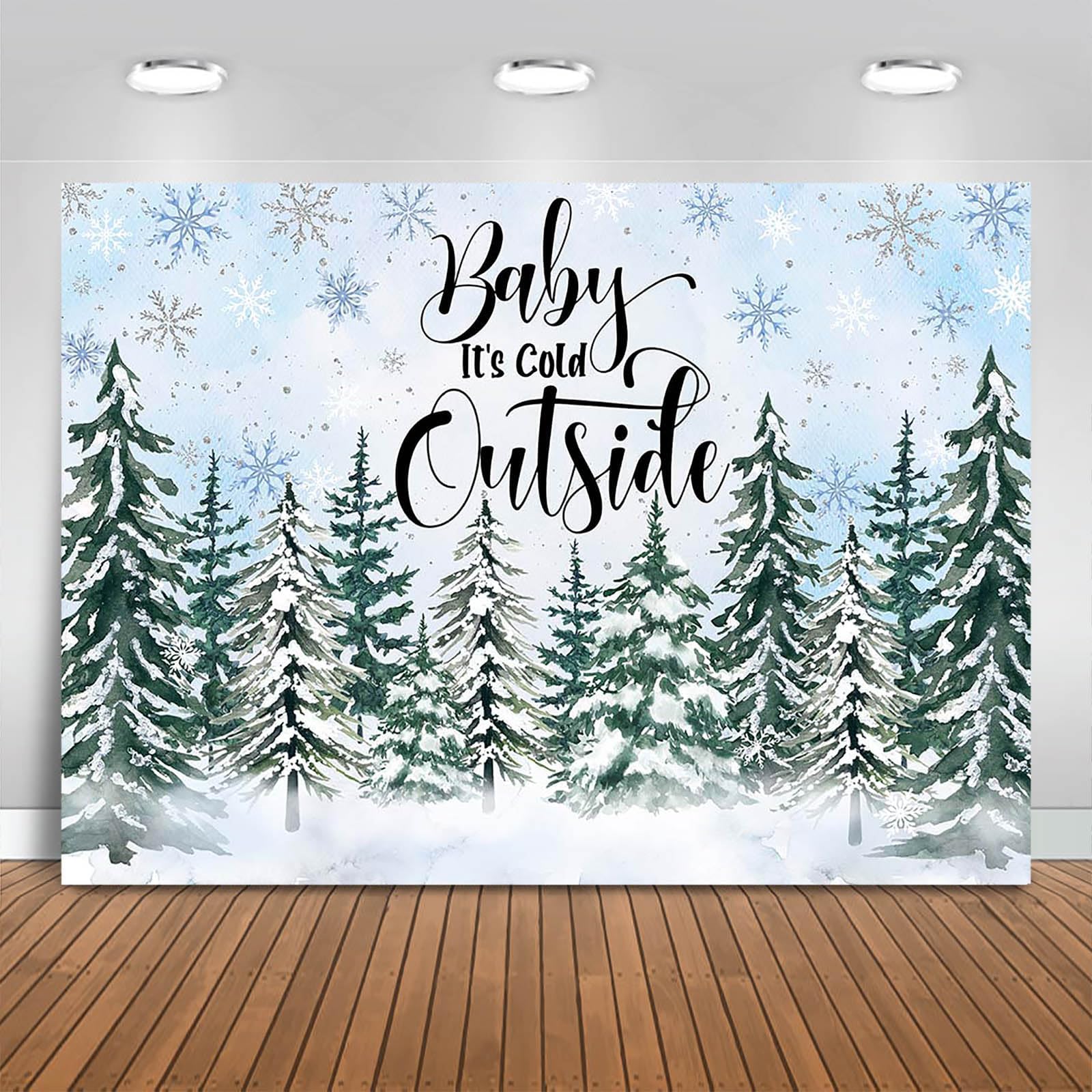 Amazon.com : Avezano Baby It's Cold Outside Backdrop Winter Baby Shower ...