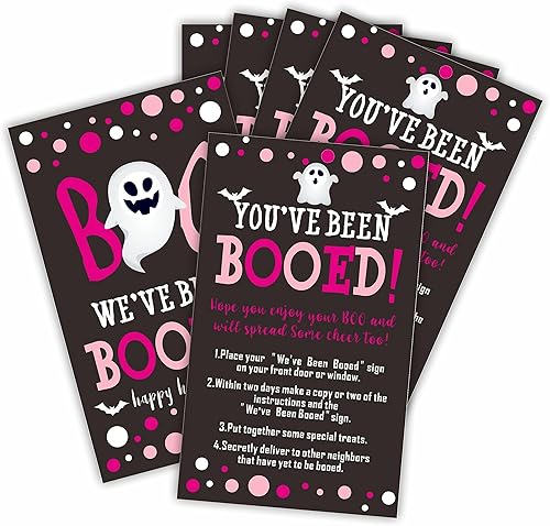 Miniatura 1 de Tarjetas de juego de propagación de Halloween, Has sido abucheado! Hemos sido abucheados! 50 tarjetas de juego para compañeros de trabajo, familia,