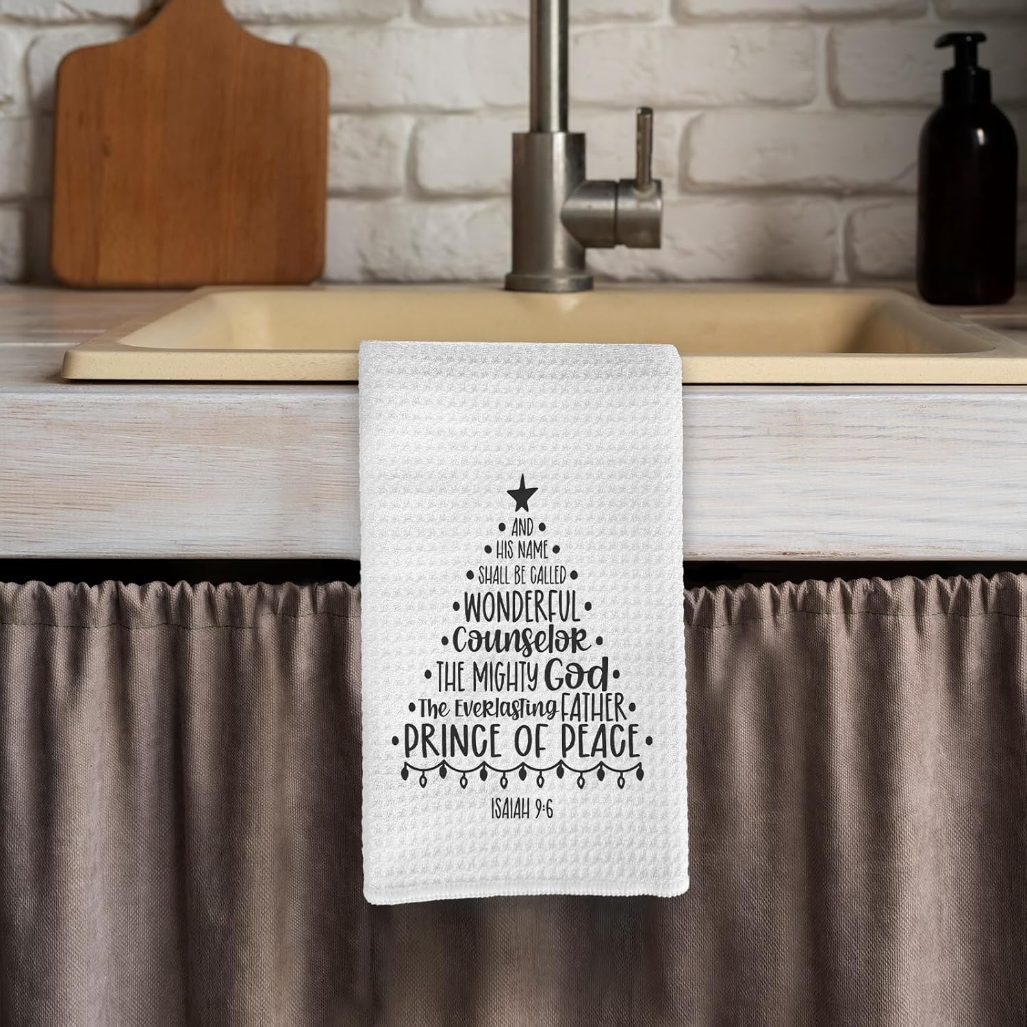 Christian Christmas Kitchen Towels - Bible Verse Christmas Tree Decorative Hand Dish Tea Towels, 16x24 Inch - Image 6