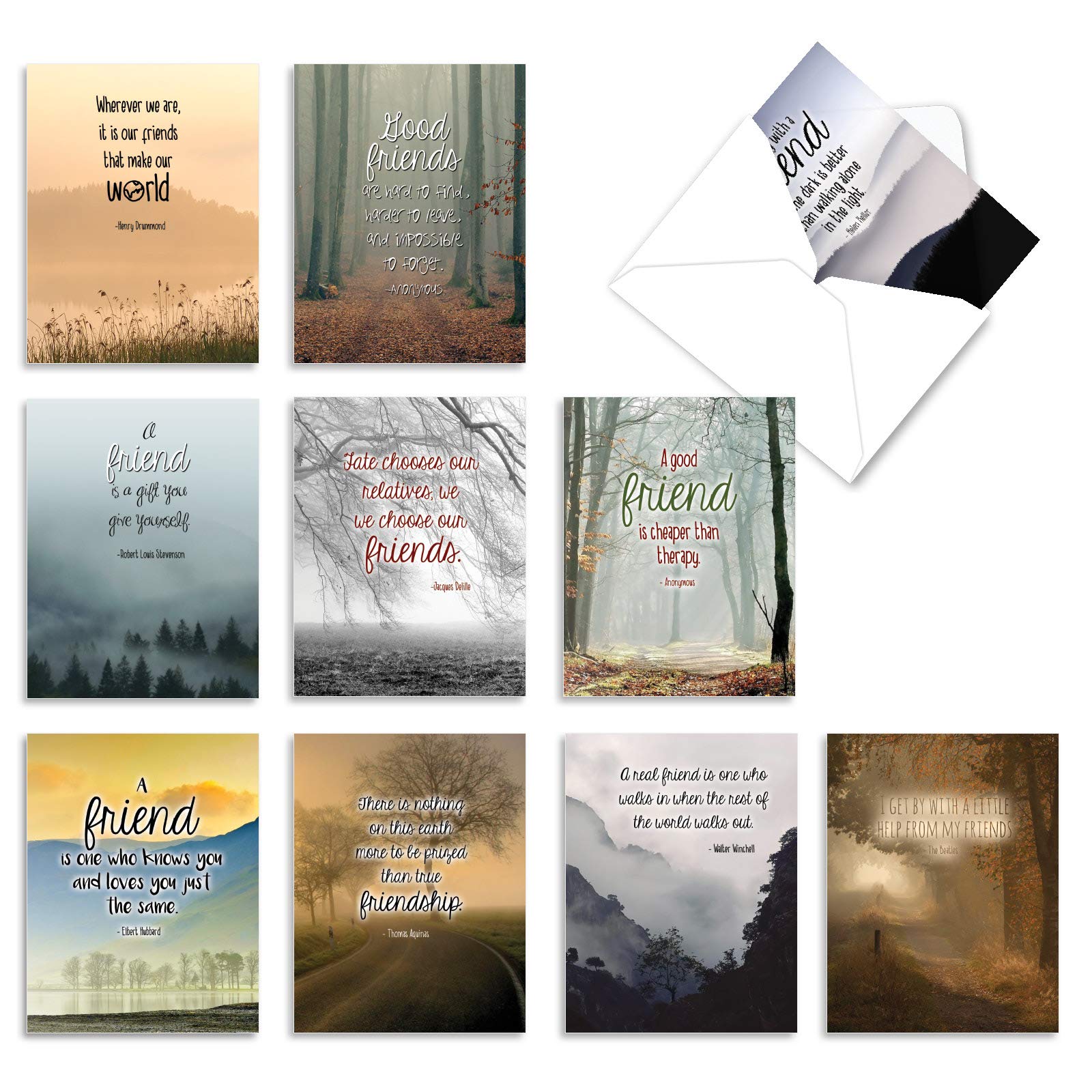 Amazon.com : The Best Card Company - Thank You and Gratitude Cards (Box of  10), All Occasions Note Cards, Stationery Set 4 x 5.12 inch- Friendly Words  M6618TYG : Office Products