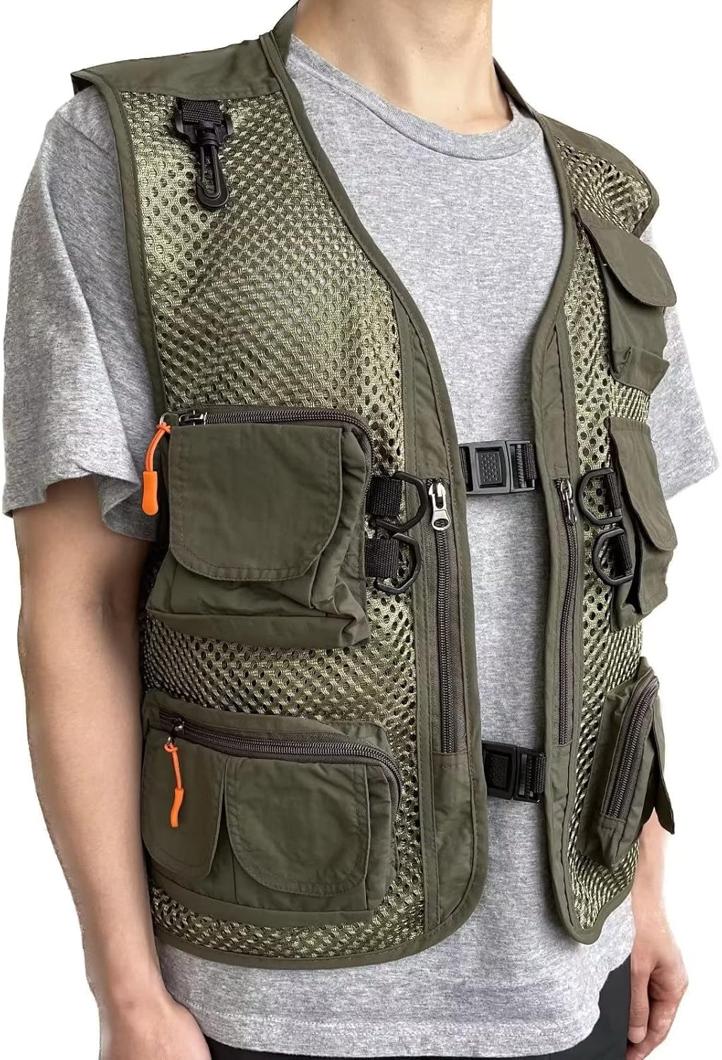 Men Mesh Breathable Multi-Pocket Vest Outdoor Travelers Fly Fishing Photography - Image 2