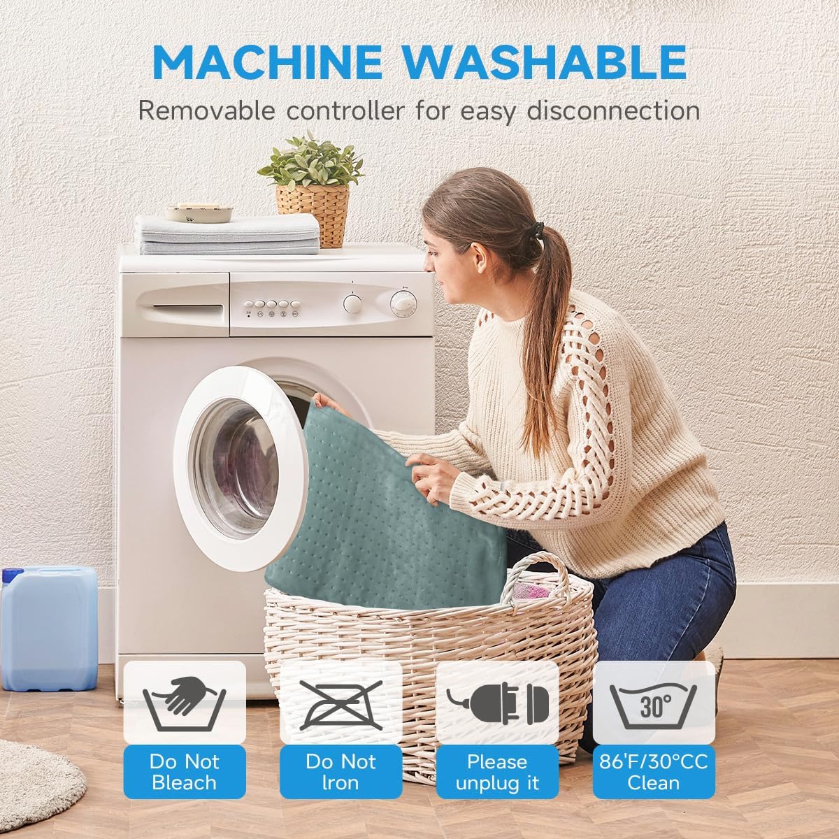 GOTCOZY Heating Pad for Back Pain Relief & Cramps,Electric Heating Pads for Neck and Shoulders with 2H-Auto Shut Off and 5 Heat Settings,Gifts for Mom Men 12''X24''(Green) - Image 6