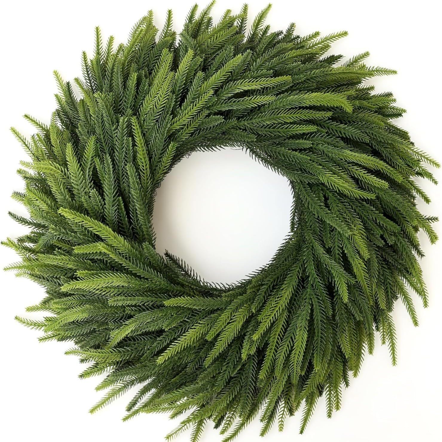 25" Norfolk Pine Christmas Wreath for Front Door,Realistic Artificial Christmas Wreath,Used for Wall Window Porch Farmhouse Indoor and Outdoor Christmas Decoration Home Decoration
