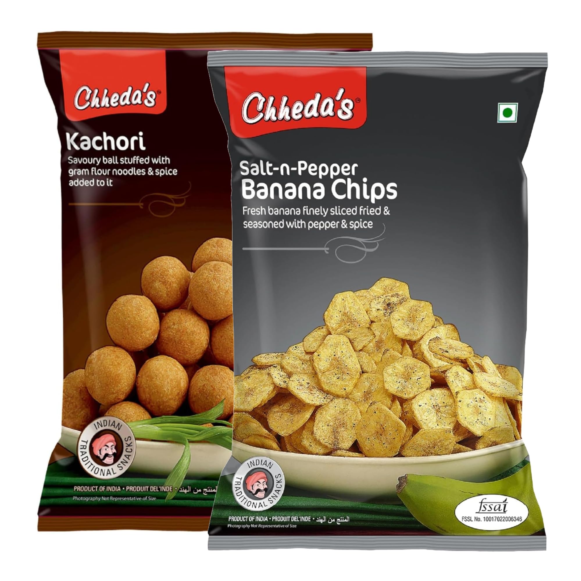 Chhedas - Salt N Pepper Banana Chips (350 Gm) and Dry Kachori (350 Gm) | Banana Wafers | Indian Namkeen | Tasty Snacks | Ready to Eat - Combo Pack (B0D1VDH8RM) Amazon Price History, Amazon Price Tracker