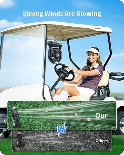 Miniatura 12 de Ventilador portátil con pilas, ventilador de campamento recargable de 20000 mAh con linterna LED, gancho para colgar, equipo de campamento