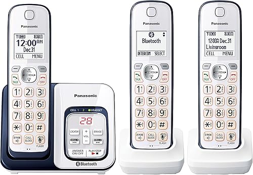 Miniatura 2 de Panasonic KX-TGD563A Link2Cell - Teléfono inalámbrico Bluetooth con asistencia de voz y contestador automático, 3 teléfonos (renovado)