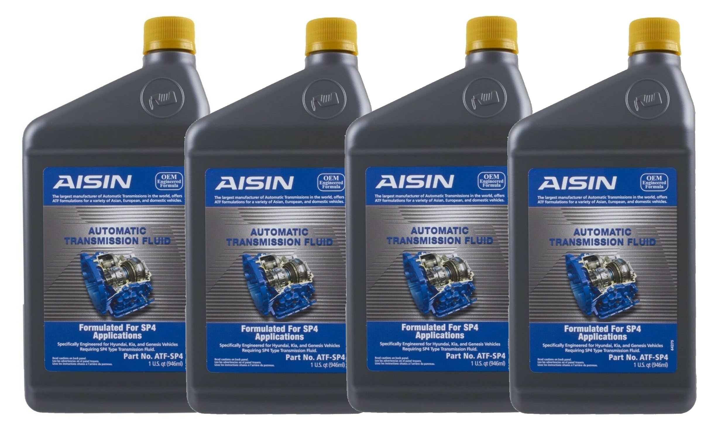 Aisin Set of 4 Auto Trans Fluids ATFSP4 for Hyundai Accent Elantra Kia Forte
