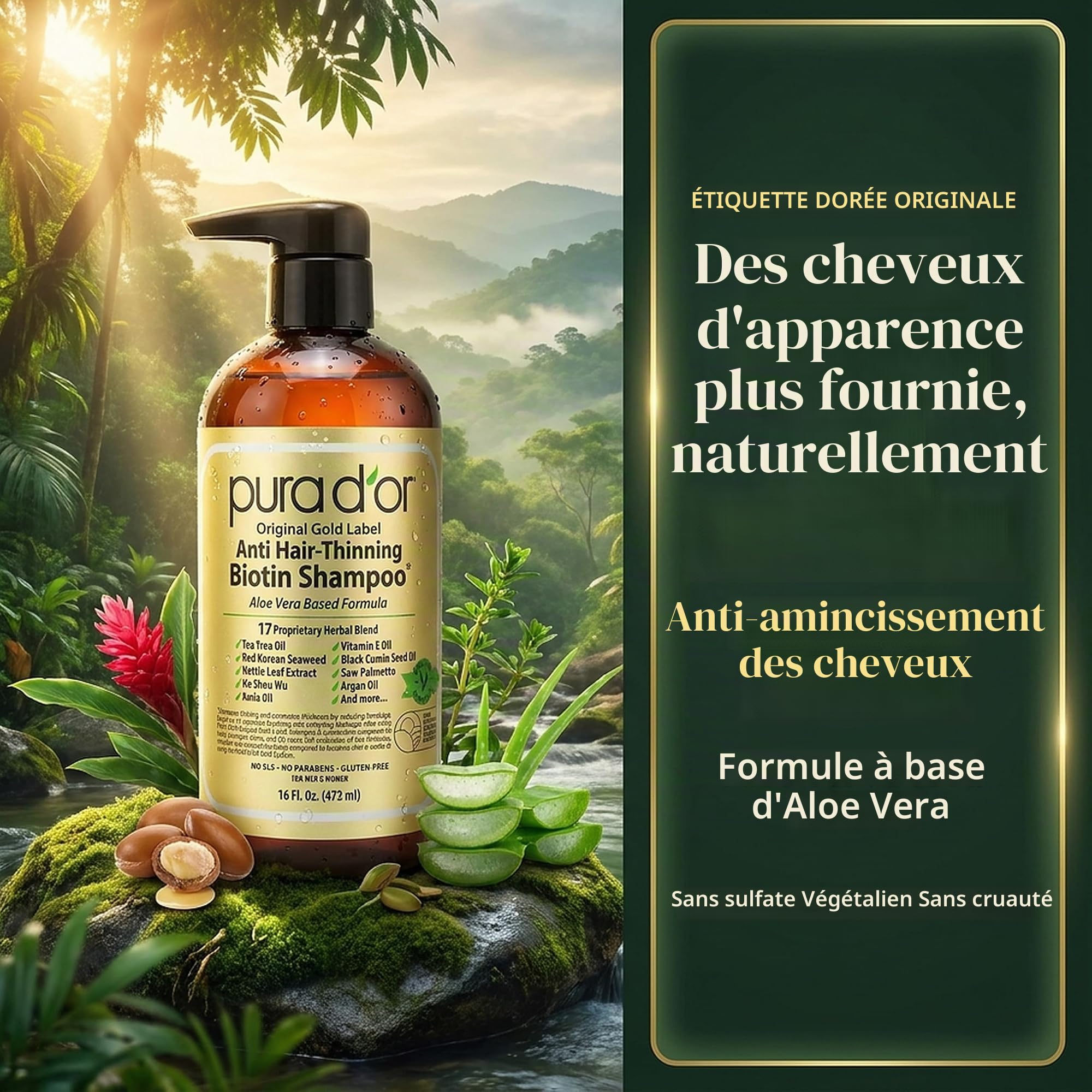 Pura d'Or – Shampooing et après-shampooing Original Gold Label