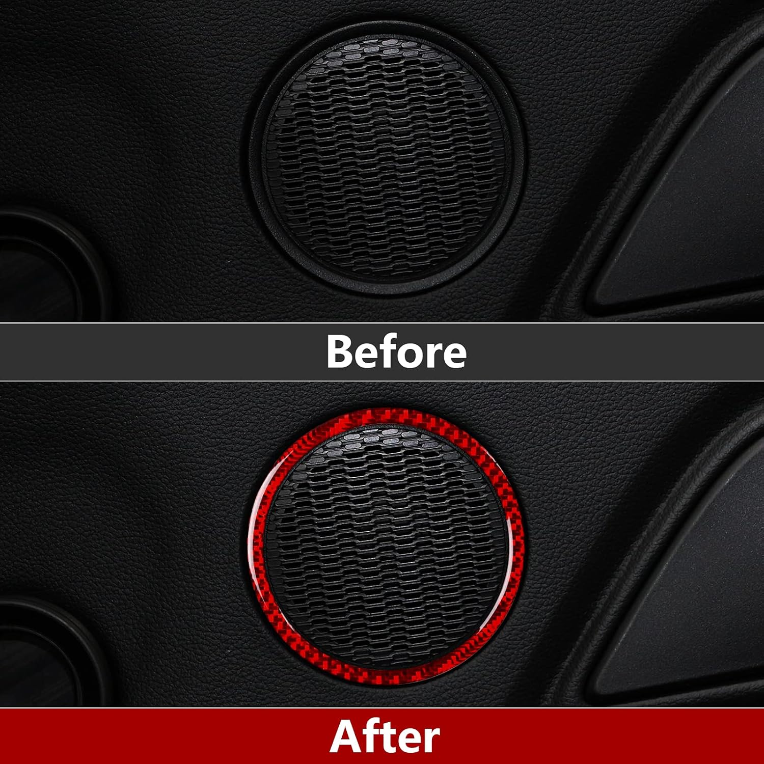 Car Carbon Fiber Decal Door Audio Speaker Sticker for Ford Mustang 2015 2016 2017 2018 2019 2020 2021 2022 2023 Accessories