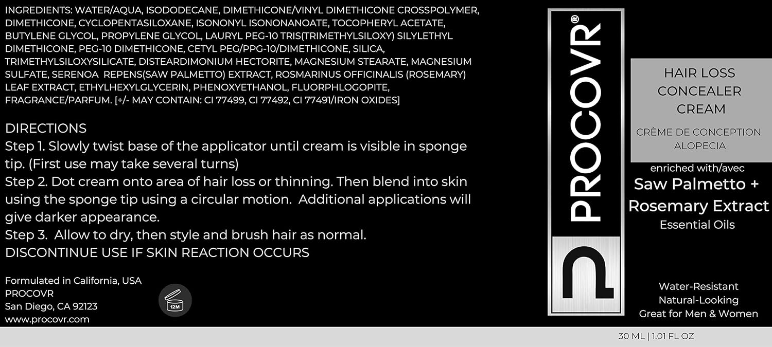 Hair Loss Concealer Cream - The ORIGINAL Thinning & Balding Hairline Enhancer, Hair Mascara for Natural Coverage & Thicker Appearance (Smoke Black FBA)