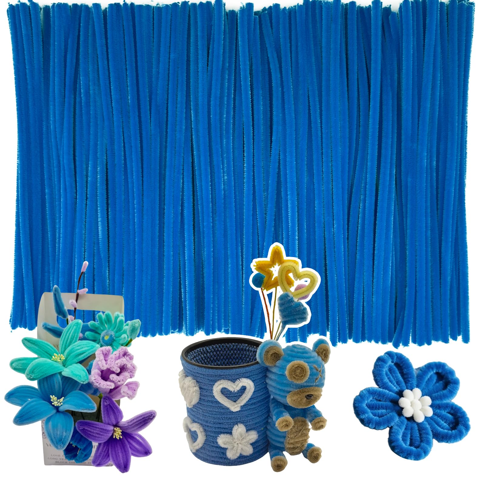 Blue Pipe Cleaners,Pipe Cleaners Craft,Arts and Crafts,Craft Supplies,Art Supplies,School Halloween Party Treat Bags,Girl Toys