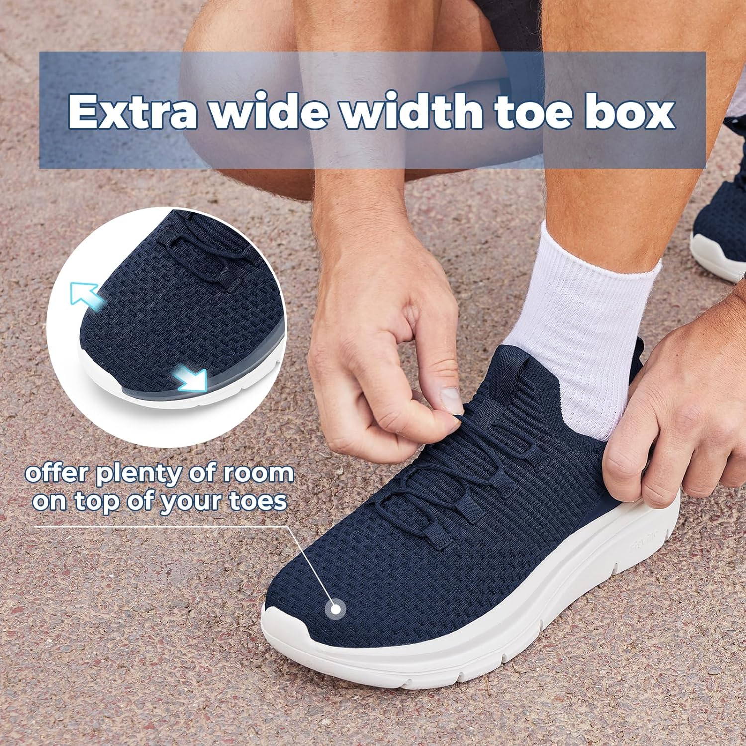 FitVille Extra Wide Slip on Shoes for Men, Lightweight and Breathable Mens Wide Slip on Shoes Max Cushioning - Image 5