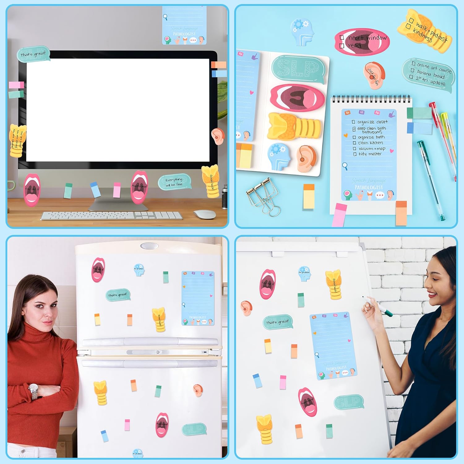 Xqumoi Speech Language Pathologist Sticky Notes Set - SLP Appreciation Self-Stick Note Pads Speech Therapy Writing Memo Pad Page Marker Bookmarker School Office Supplies Thanksgiving Christmas Gift - Image 6