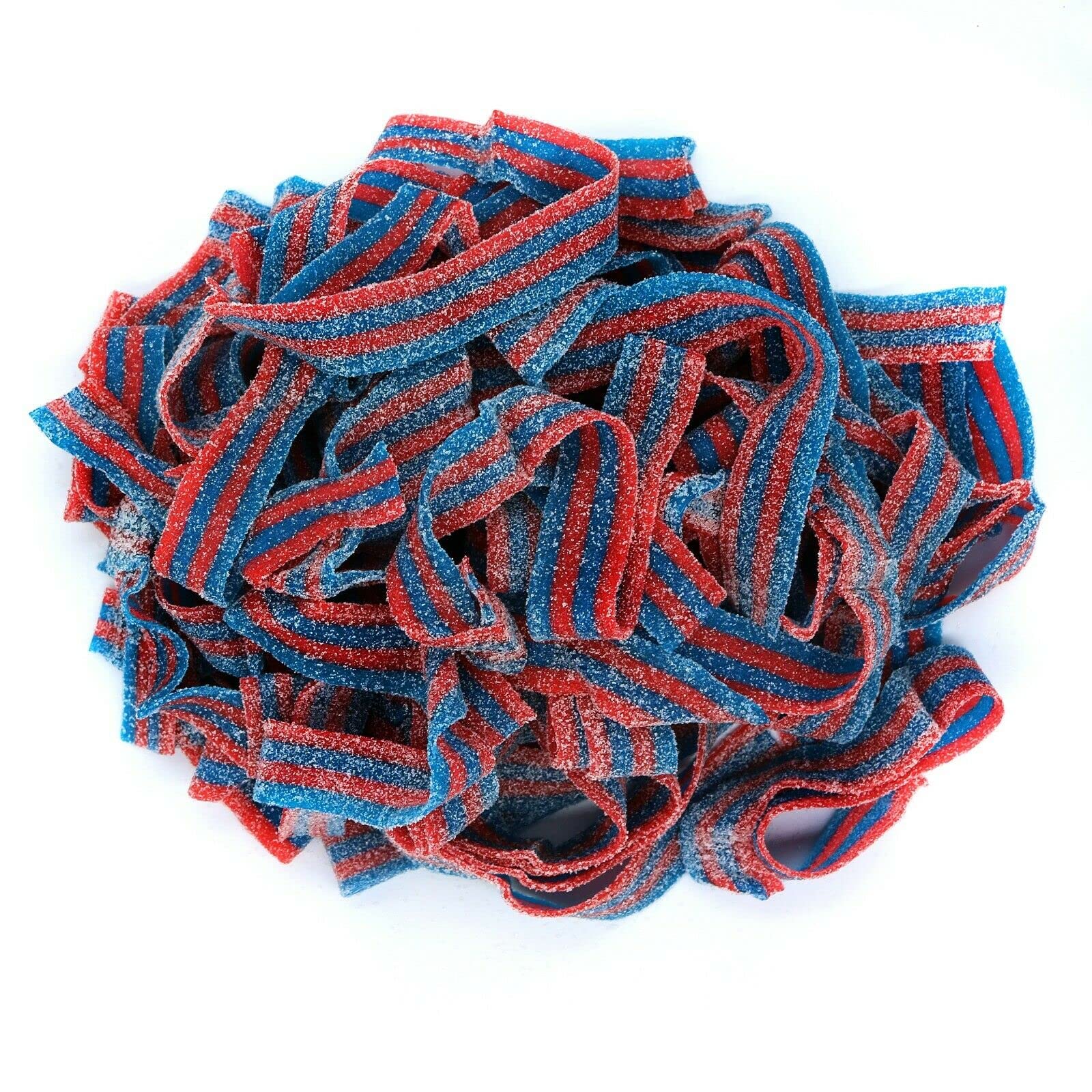 SweetGlob Sour Gummy Belts Candy (2 Pound, Sour Blazpberry (Blue & Red Raspberry))