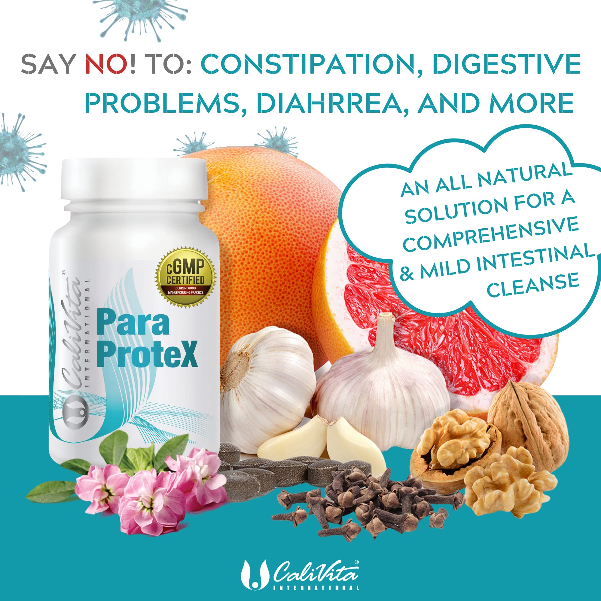 ParaProtex Colon Cleanse Tablets Natural Dewormer for Humans Gut