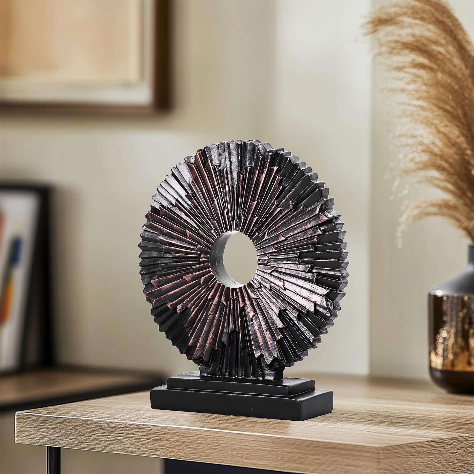 XMGZQ Nero Statua moderna astratta in resina,decorazione per la casa,centrotavola moderno design,decorazione per soggiorno,sala da pranzo,ufficio,armadietti,tavoli,centri,armadietti da cucina
