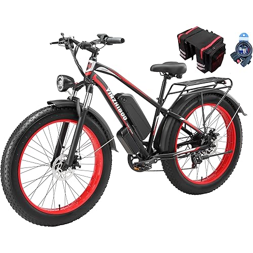 XDC600 Electric Bike for Adults with 2000W Peak Motor, 48V 17.5Ah (840Wh) Battery Electric Mountain Bike, 26'' x 4'' Fat Tire Ebike with Saddle Bag,Lock, 32MPH Speed, UL2849 Certified