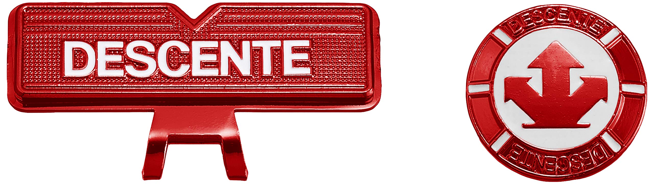 Descente DQBRJX51 RD00 Golf Marker, Basic Design, Clip Type, Men's (Red)
