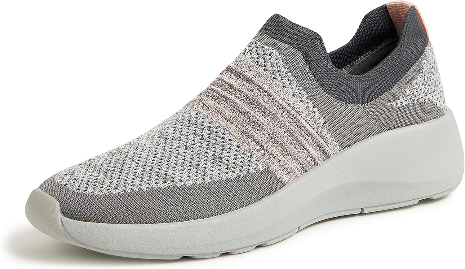 Dearfoams Women's Original Comfort Elena Slip-On Wedge Sneaker, Grey Multi, 8.5