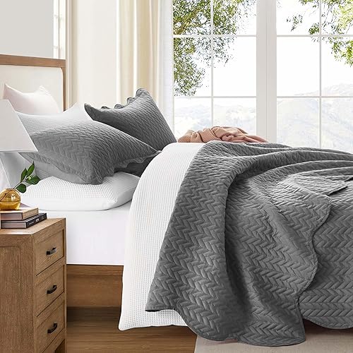 Vista 21 de IR Imperial Rooms - 10 juegos de colcha tamaño individual (68 x 86 pulgadas), para hoteles, habitaciones de huéspedes, colchas ligeras reversibles