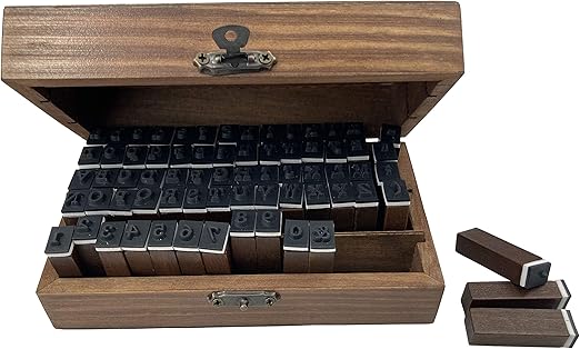 Becho 70pcs Alphabet Stamps Vintage Wooden Rubber Letter Number and Symbol Stamp Set for Arts,Crafts,Card Making,etc